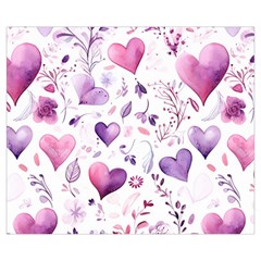 Hearts Love Purple Zipper Medium Tote Bag from ArtsNow.com Front