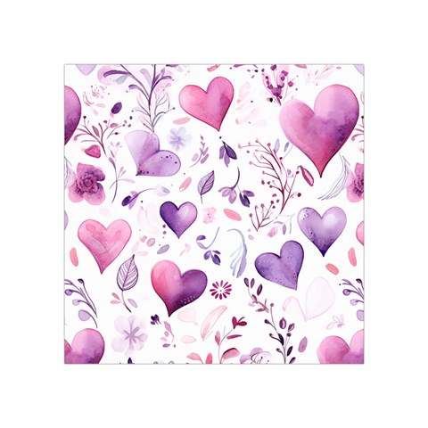 Hearts Love Purple Square Tapestry (Small) from ArtsNow.com Front