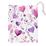 Hearts Love Purple Drawstring Pouch (5XL)