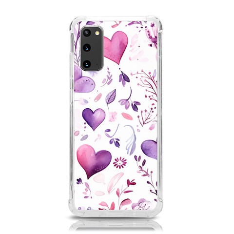 Hearts Love Purple Samsung Galaxy S20 6.2 Inch TPU UV Case from ArtsNow.com Front