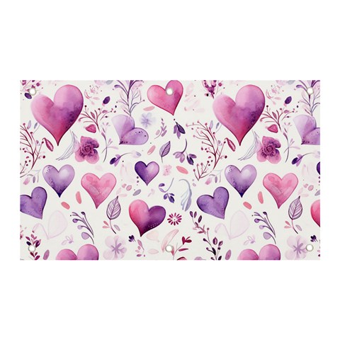 Hearts Love Purple Banner and Sign 5  x 3  from ArtsNow.com Front