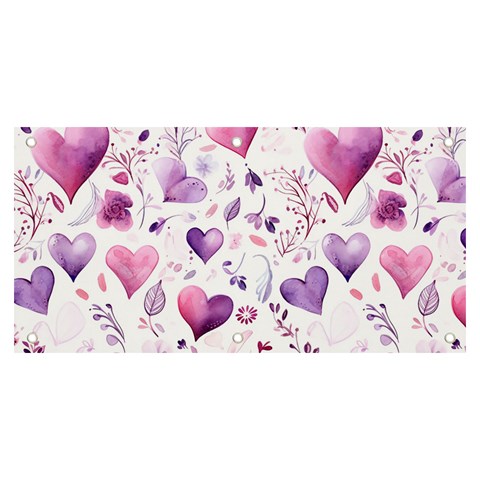 Hearts Love Purple Banner and Sign 6  x 3  from ArtsNow.com Front