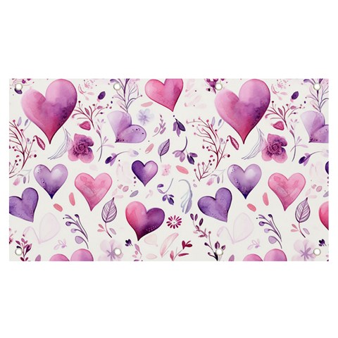 Hearts Love Purple Banner and Sign 7  x 4  from ArtsNow.com Front