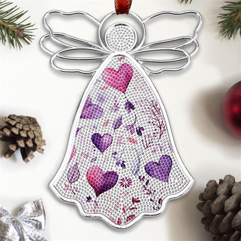 Hearts Love Purple Metal Loving Angel Silver  from ArtsNow.com Front