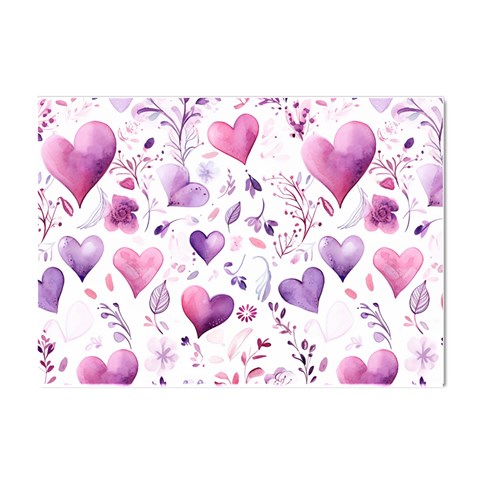 Hearts Love Purple Crystal Sticker (A4) from ArtsNow.com Front