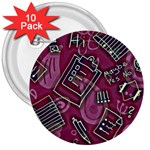 Abstract Art Pattern Design Background 3  Buttons (10 pack) 