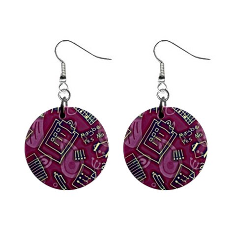 Abstract Art Pattern Design Background Mini Button Earrings from ArtsNow.com Front