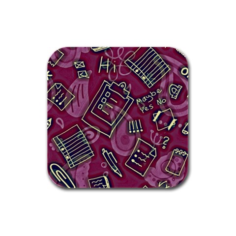 Abstract Art Pattern Design Background Rubber Square Coaster (4 pack) from ArtsNow.com Front