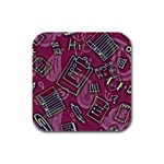 Abstract Art Pattern Design Background Rubber Square Coaster (4 pack)