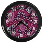 Abstract Art Pattern Design Background Wall Clock (Black)