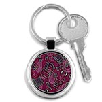 Abstract Art Pattern Design Background Key Chain (Round)