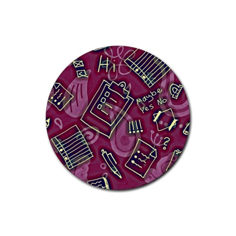 Abstract Art Pattern Design Background Rubber Coaster (Round) from ArtsNow.com Front