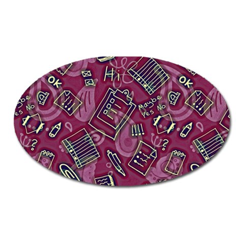 Abstract Art Pattern Design Background Oval Magnet from ArtsNow.com Front