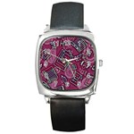 Abstract Art Pattern Design Background Square Metal Watch