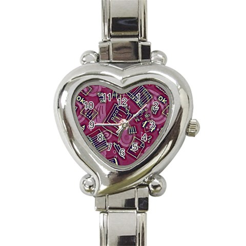 Abstract Art Pattern Design Background Heart Italian Charm Watch from ArtsNow.com Front