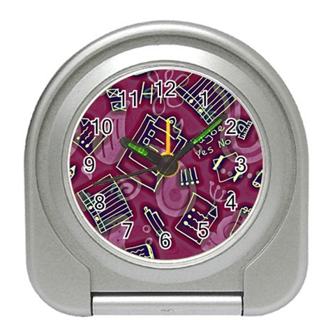 Abstract Art Pattern Design Background Travel Alarm Clock from ArtsNow.com Front