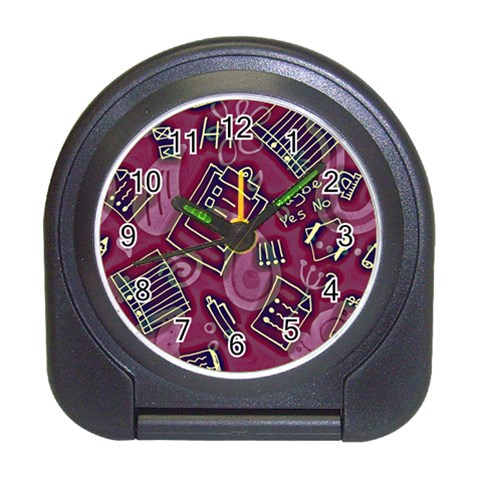 Abstract Art Pattern Design Background Travel Alarm Clock from ArtsNow.com Front