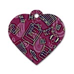 Abstract Art Pattern Design Background Dog Tag Heart (Two Sides)