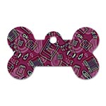 Abstract Art Pattern Design Background Dog Tag Bone (One Side)