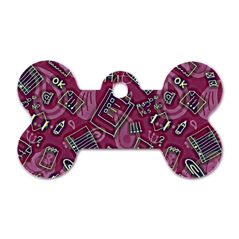 Abstract Art Pattern Design Background Dog Tag Bone (Two Sides) from ArtsNow.com Front