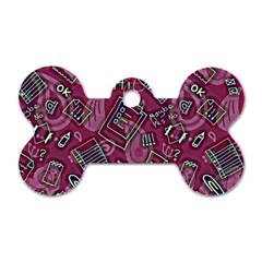 Abstract Art Pattern Design Background Dog Tag Bone (Two Sides) from ArtsNow.com Back