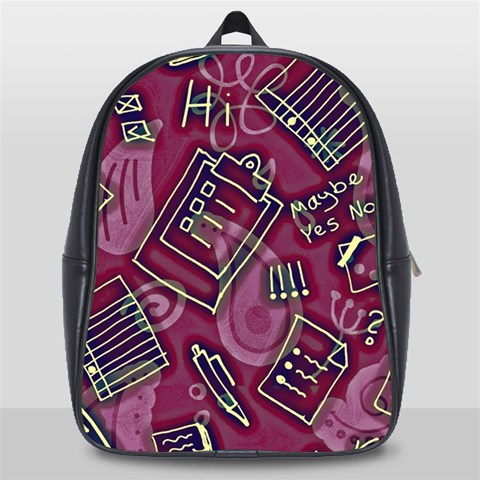 Abstract Art Pattern Design Background School Bag (Large) from ArtsNow.com Front