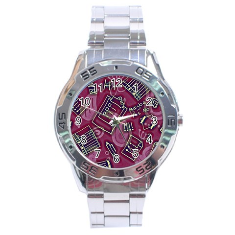 Abstract Art Pattern Design Background Stainless Steel Analogue Watch from ArtsNow.com Front