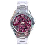 Abstract Art Pattern Design Background Stainless Steel Analogue Watch