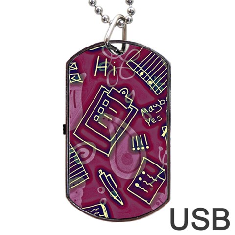 Abstract Art Pattern Design Background Dog Tag USB Flash (Two Sides) from ArtsNow.com Front