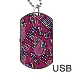 Abstract Art Pattern Design Background Dog Tag USB Flash (Two Sides) from ArtsNow.com Front