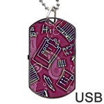 Abstract Art Pattern Design Background Dog Tag USB Flash (Two Sides)