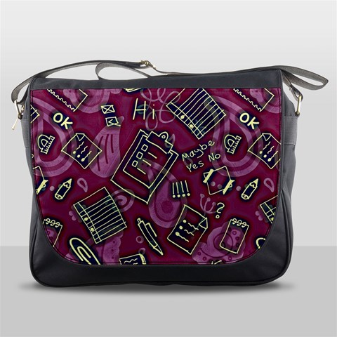 Abstract Art Pattern Design Background Messenger Bag from ArtsNow.com Front