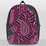 Abstract Art Pattern Design Background School Bag (XL)