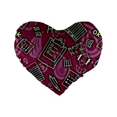 Abstract Art Pattern Design Background Standard 16  Premium Heart Shape Cushions from ArtsNow.com Front