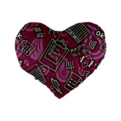 Abstract Art Pattern Design Background Standard 16  Premium Heart Shape Cushions from ArtsNow.com Back