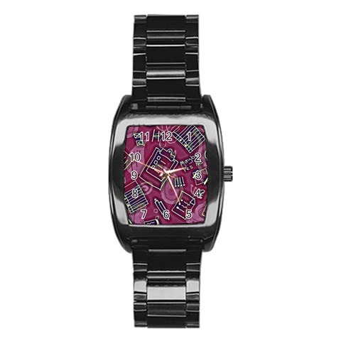 Abstract Art Pattern Design Background Stainless Steel Barrel Watch from ArtsNow.com Front