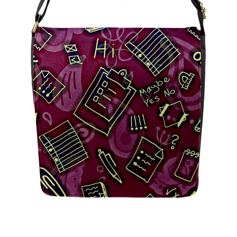 Abstract Art Pattern Design Background Flap Closure Messenger Bag (L) from ArtsNow.com Front