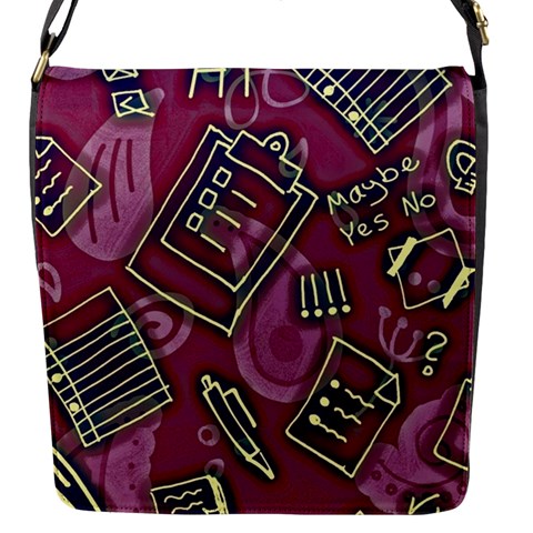 Abstract Art Pattern Design Background Flap Closure Messenger Bag (S) from ArtsNow.com Front