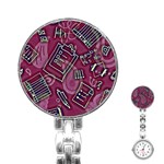 Abstract Art Pattern Design Background Stainless Steel Nurses Watch