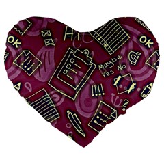 Abstract Art Pattern Design Background Large 19  Premium Flano Heart Shape Cushions from ArtsNow.com Front