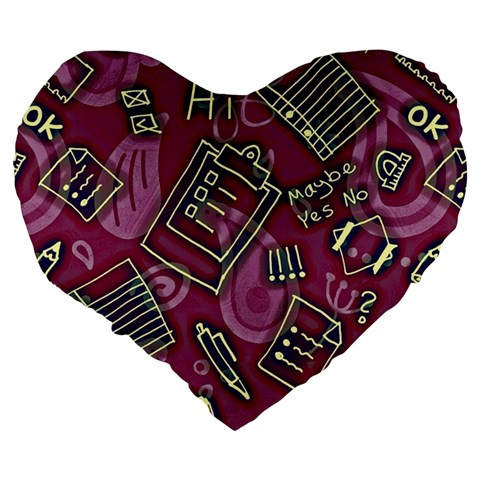 Abstract Art Pattern Design Background Large 19  Premium Flano Heart Shape Cushions from ArtsNow.com Back