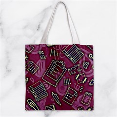 Abstract Art Pattern Design Background Zipper Grocery Tote Bag from ArtsNow.com Front