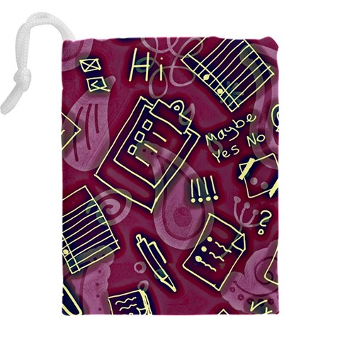 Abstract Art Pattern Design Background Drawstring Pouch (4XL) from ArtsNow.com Back