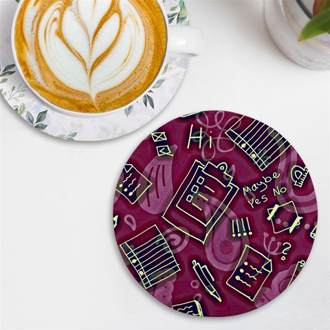 Abstract Art Pattern Design Background UV Print Round Tile Coaster from ArtsNow.com Front