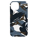 Blue Winter Camouflage, Military Camouflage iPhone 15 Black UV Print PC Hardshell Case