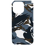 Blue Winter Camouflage, Military Camouflage iPhone 15 Pro Max Black UV Print PC Hardshell Case