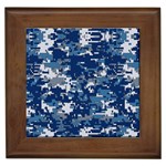 Blue, Camouflage, Cool, Navy, New, Pattern Framed Tile