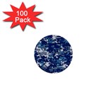 Blue, Camouflage, Cool, Navy, New, Pattern 1  Mini Buttons (100 pack) 