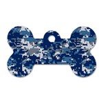 Blue, Camouflage, Cool, Navy, New, Pattern Dog Tag Bone (Two Sides)