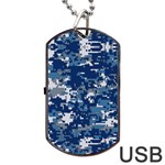 Blue, Camouflage, Cool, Navy, New, Pattern Dog Tag USB Flash (One Side)